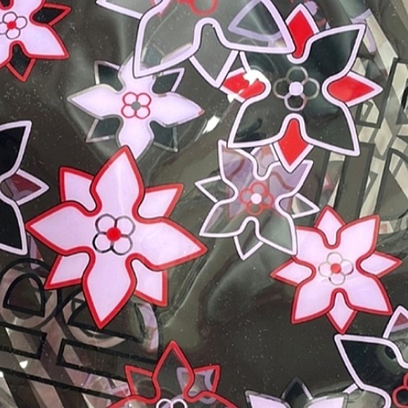 🌸 Henri Bendel Pink Floral PVC Striped/Clear Tote Bag NWOT! - Picture 11 of 11